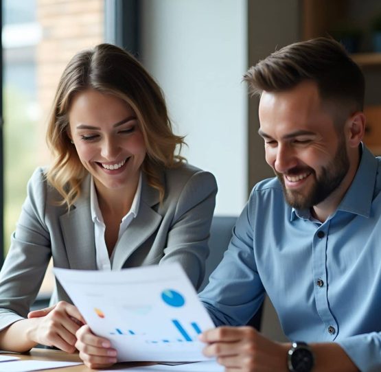Collaborative Office Meeting: Female Manager Presents Financial Results